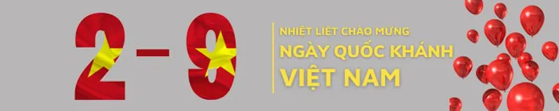 Băng rôn chúc mừng 2/9 có họa tiết bong bóng