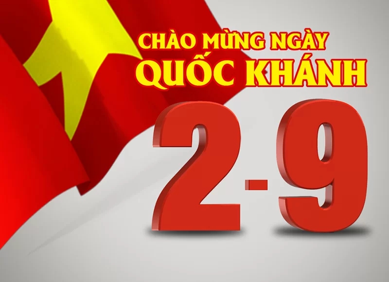 Mẫu banner 2/9 với lá cờ đỏ sao vàng