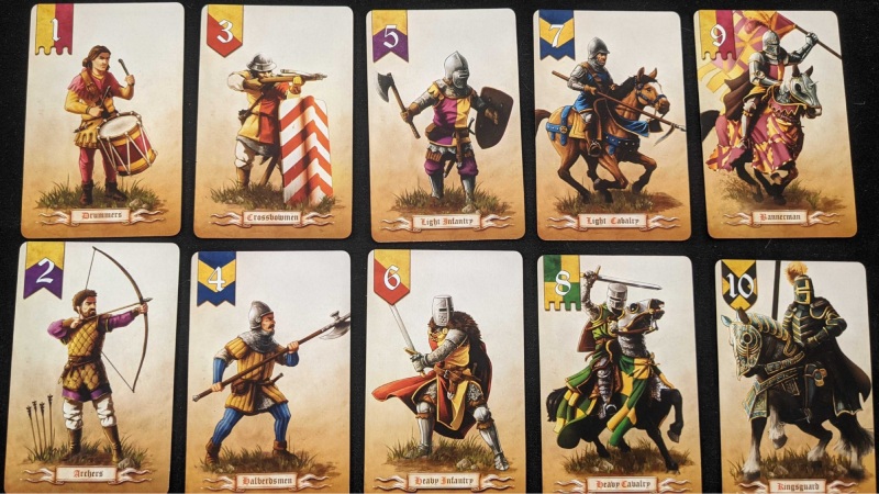Bộ thẻ bài chiến đấu trong board game Battle Line