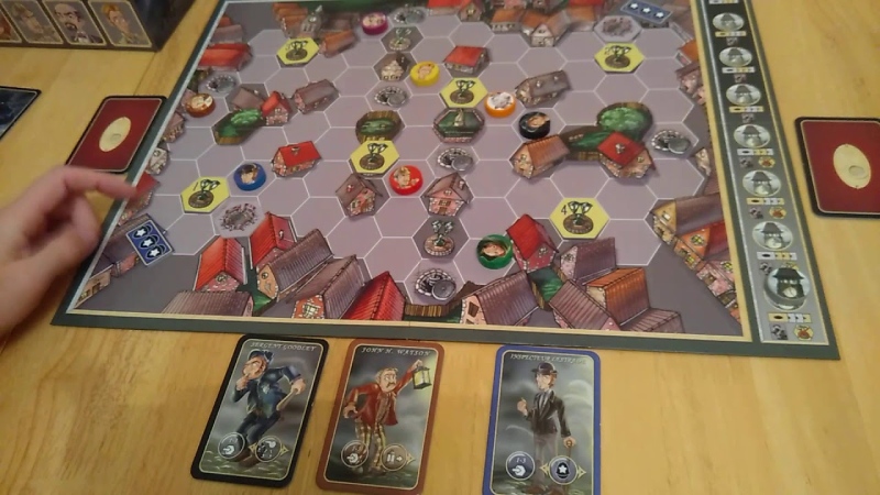 Ván chơi board game Mr. Jack với các lá bài nhân vật