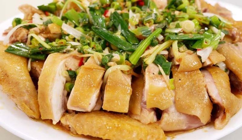 gà hấp hành