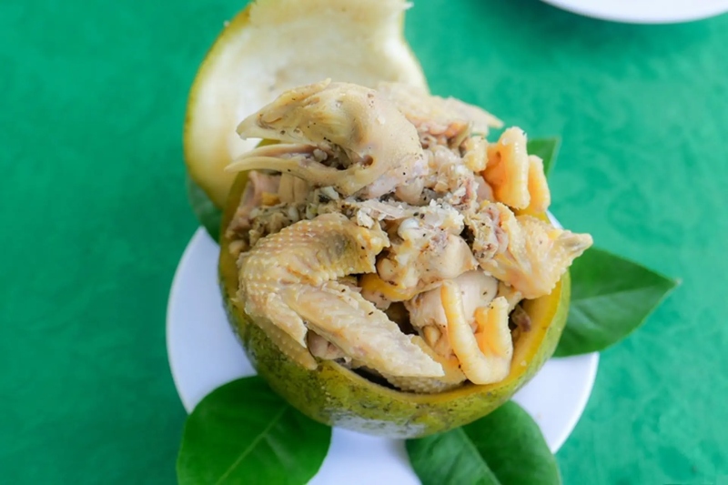 gà hấp bưởi