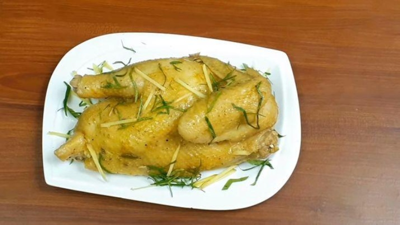 gà hấp sả 