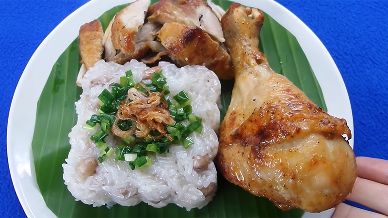 Đĩa xôi gà mỡ hành