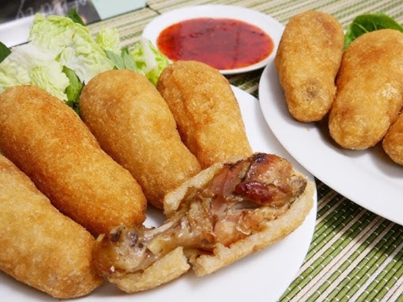 Món xôi gà chiên phồng vàng ươm