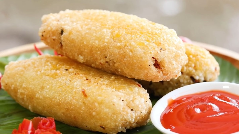 Món xôi gà chiên giòn rụm