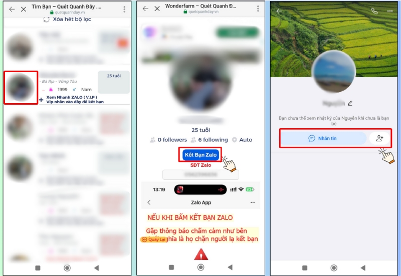 Xem hồ sơ người dùng và kết bạn Zalo