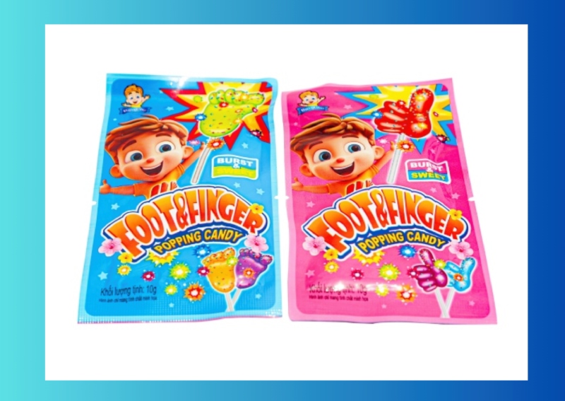 Kẹo mút popping candy tạo hình bàn tay, bàn chân, vui nhộn và độc đáo