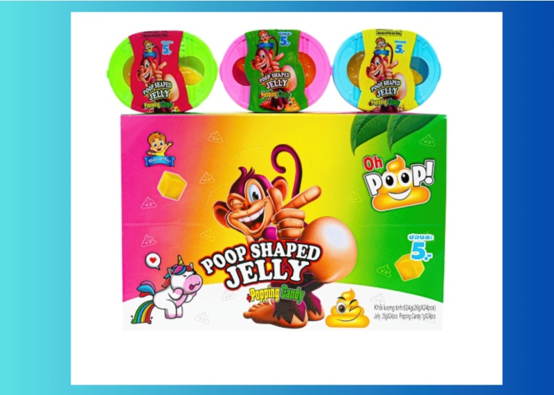 Thạch nổ tạo hình poop cùng vị ngọt popping candy sôi động