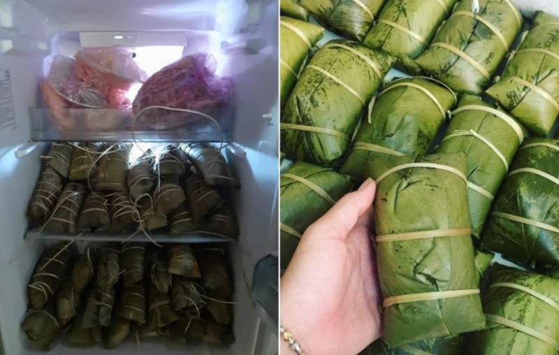 Bánh Tét gói sẵn bảo quản trong tủ lạnh