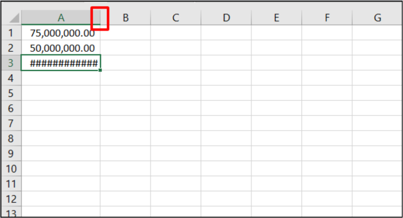 Kéo giãn độ rộng cột trong Excel để hiển thị giá trị đầy đủ