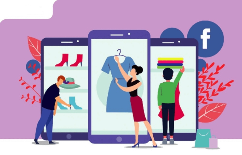 Minh họa cửa hàng bán sản phẩm trên Facebook