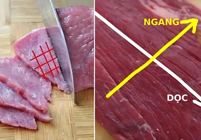 Hướng dẫn cách nhận biết từng thớ thịt ngang hay dọc