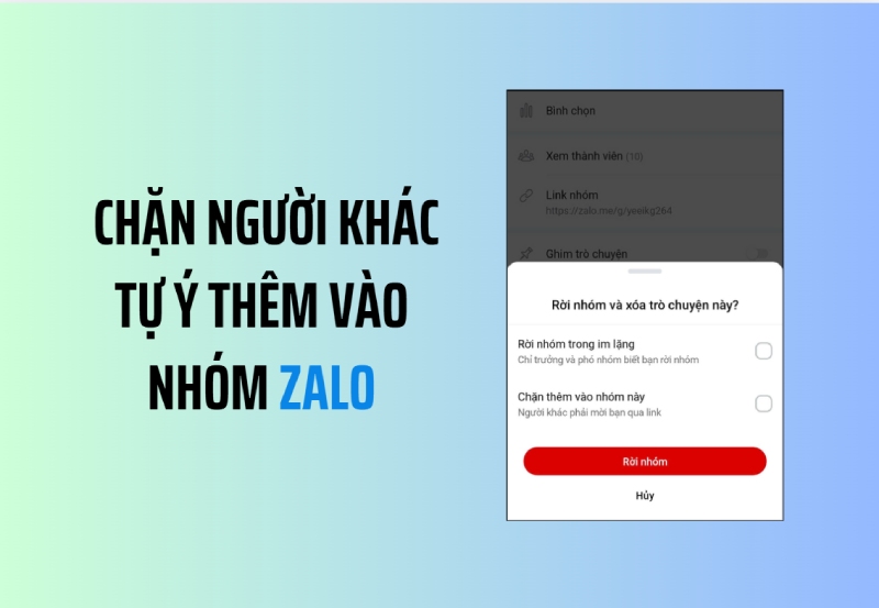 Hướng dẫn chặn người khác tự ý thêm vào nhóm Zalo