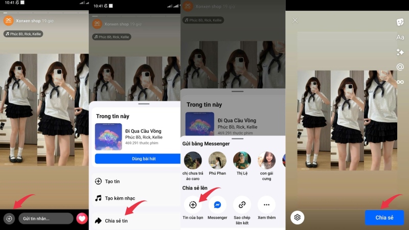 Các bước chia sẻ story bạn bè lên story Facebook của mình