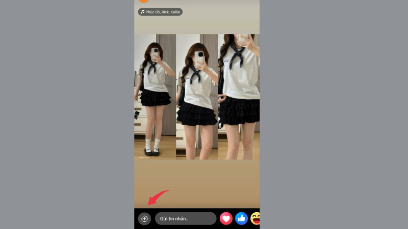 Biểu tượng dấu cộng để chia sẻ story Facebook