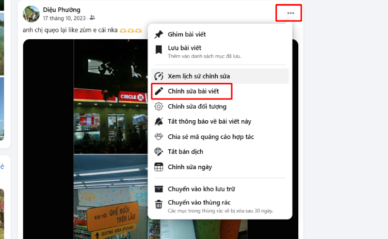 chỉnh sửa bài viết trên máy tính