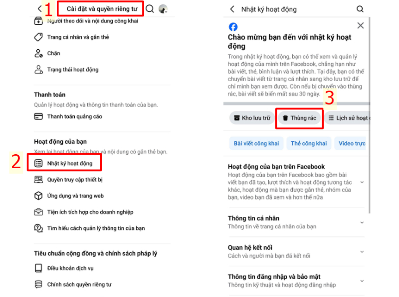 tìm kiếm bài viết đã xóa