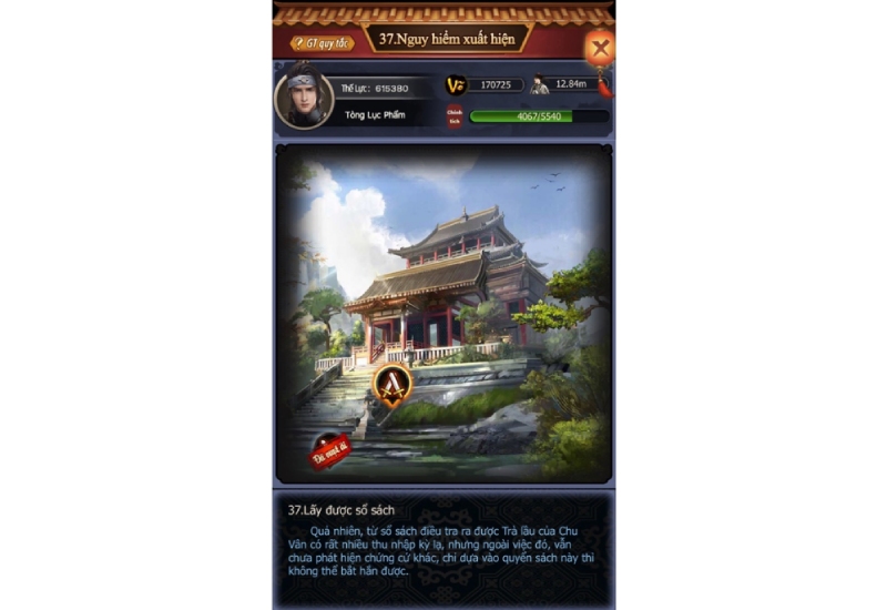 Vượt ải trong game Ta Là Quan Lão Gia với hình ảnh lâu đài cổ
