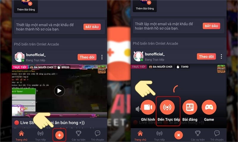 Ứng dụng Omlet Arcade với tùy chọn phát trực tiếp game lên Facebook