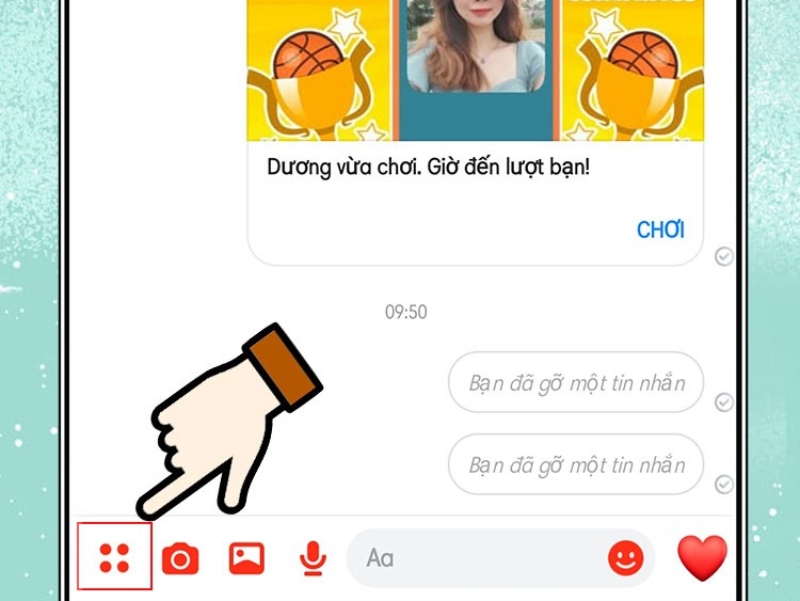 Nhấn vào biểu tượng ba chấm dưới màn hình Messenger
