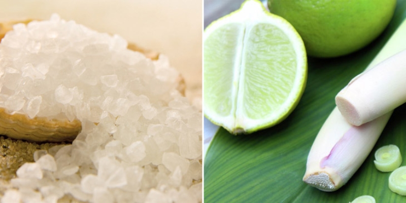 Muối, chanh được dùng để làm sạch lưỡi heo
