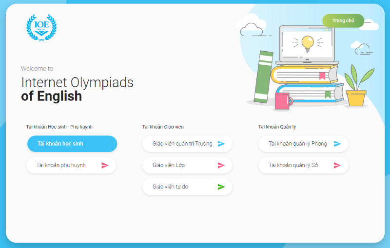 Chọn loại tài khoản khi tạo tài khoản IOE