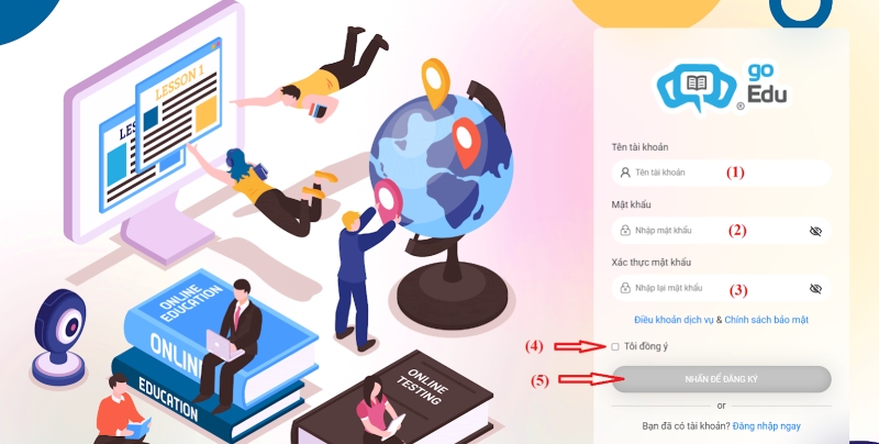 Điền đầu đủ thông tin trên goEdu