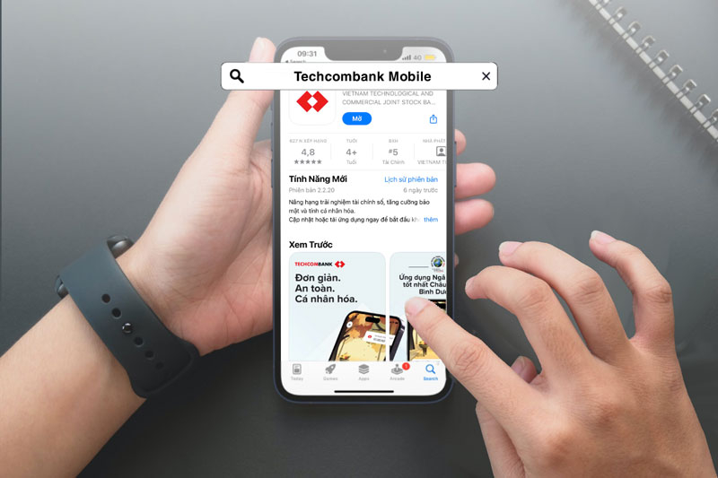 Tải ứng dụng Techcombank Mobile trên App Store để đăng nhập