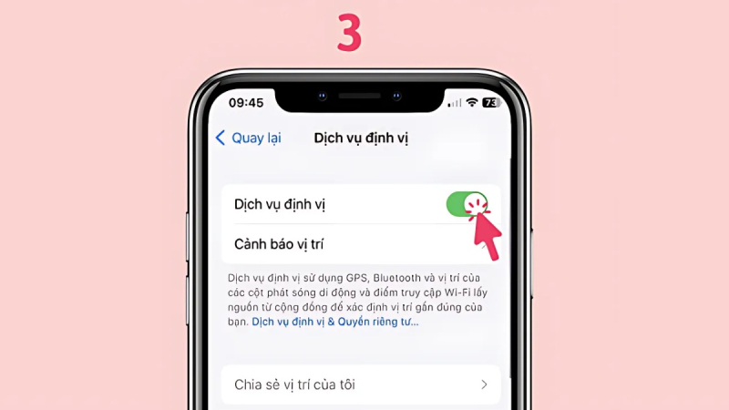 Bật dịch vụ định vị trên điện thoại để dùng Zalo