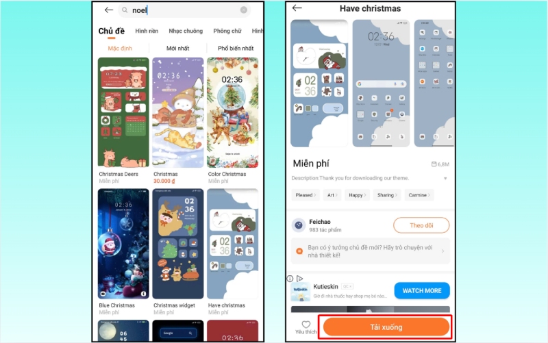 Chọn và tải chủ đề Giáng Sinh miễn phí