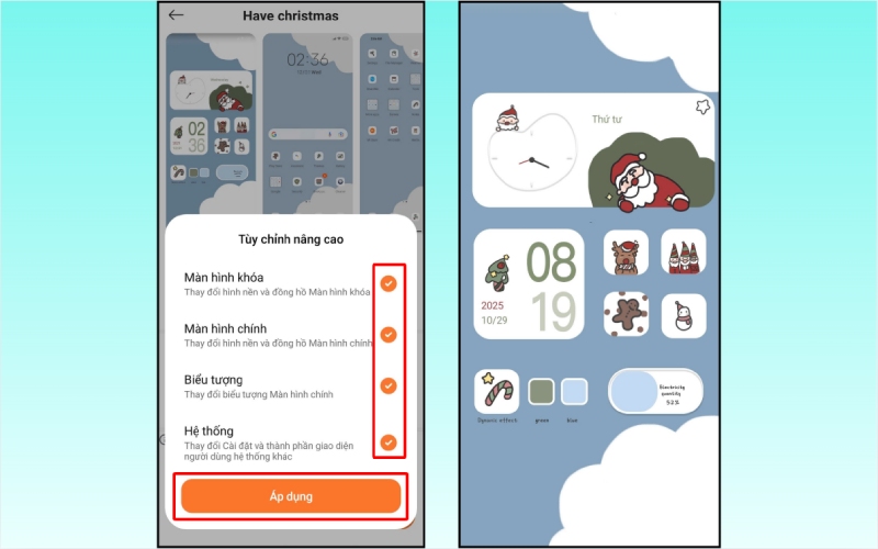 Áp dụng chủ đề Have Christmas cho điện thoại
