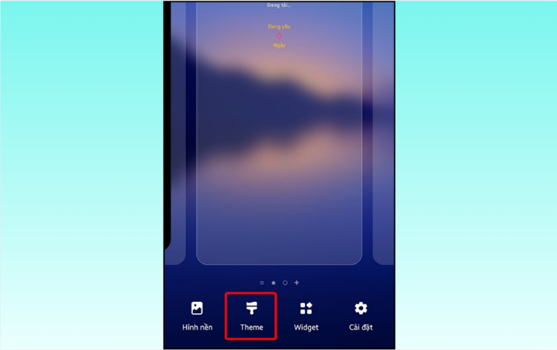 Mở mục Theme trên giao diện Samsung