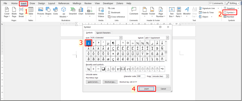 Chèn ký hiệu bằng Insert Symbol trong Word