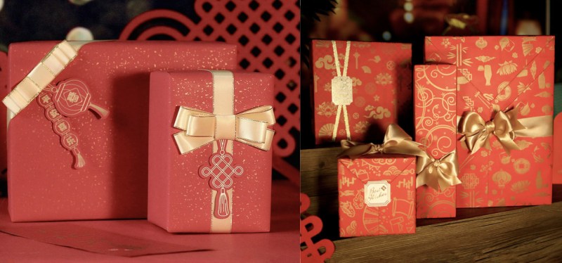 Gói quà Tết bằng hộp giấy