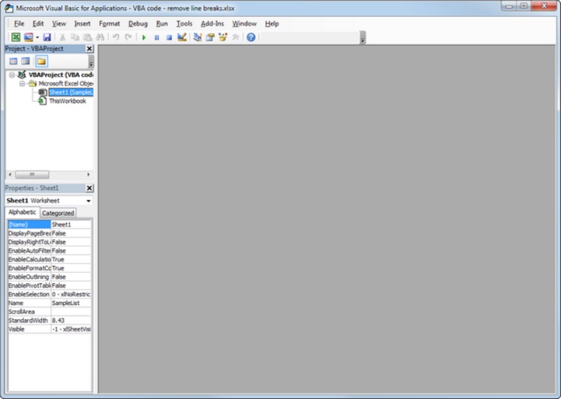 Mở cửa sổ Visual Basic Editor (VBE)