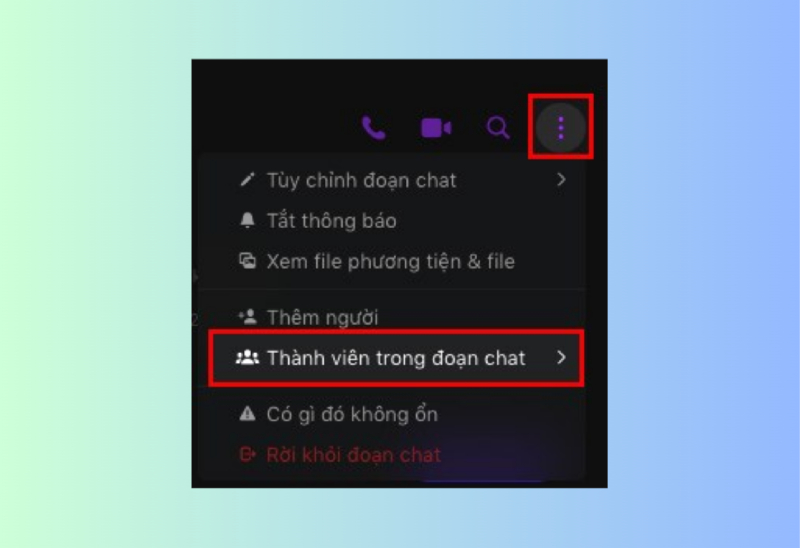 Chọn thành viên trong đoạn chat Messenger