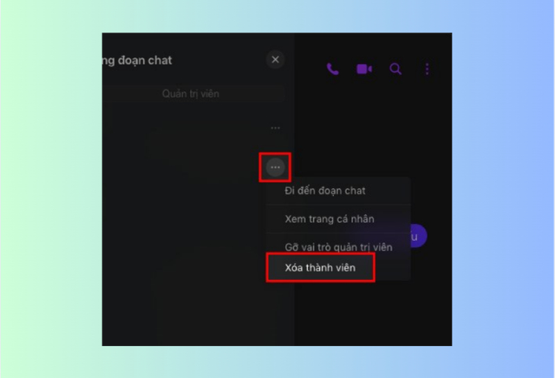 Chọn xóa thành viên khỏi nhóm Messenger trên PC