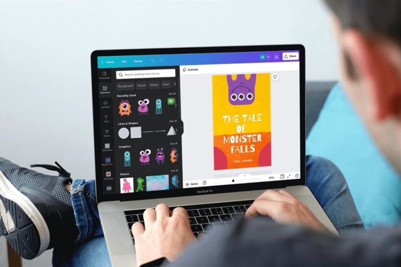 Thiết kế bìa sách minh họa trên Canva