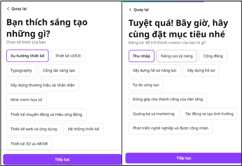 Chọn sở thích sáng tạo và mục tiêu thu nhập