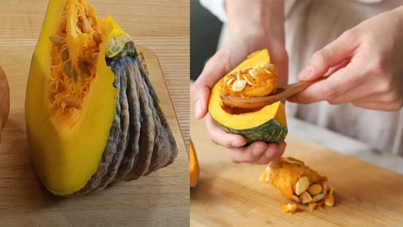 Gọt, cắt bí đỏ