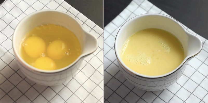 Khuấy đều lòng đỏ và lòng trắng hòa quyện