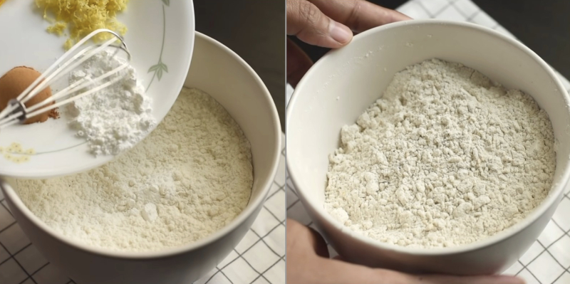 Trộn hỗn hợp bột khô làm bánh Christmas Fruit