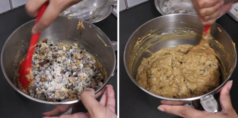 Trộn đều tất cả hỗn hợp làm bánh