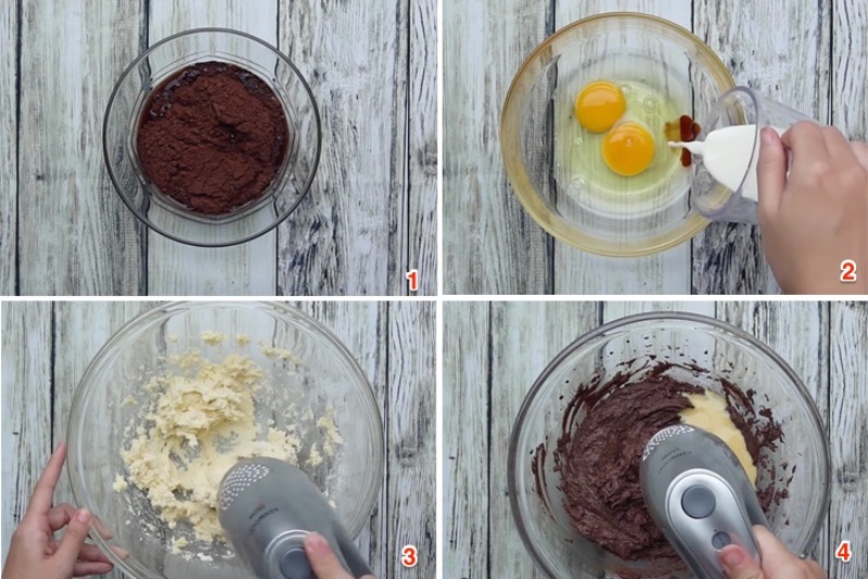 Công đoạn trộn bột làm bánh Cupcake