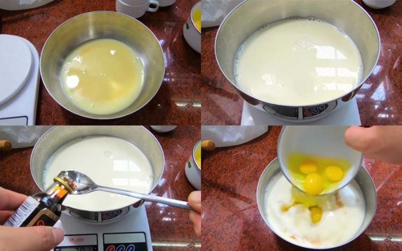 Pha hỗn hợp sữa, trứng