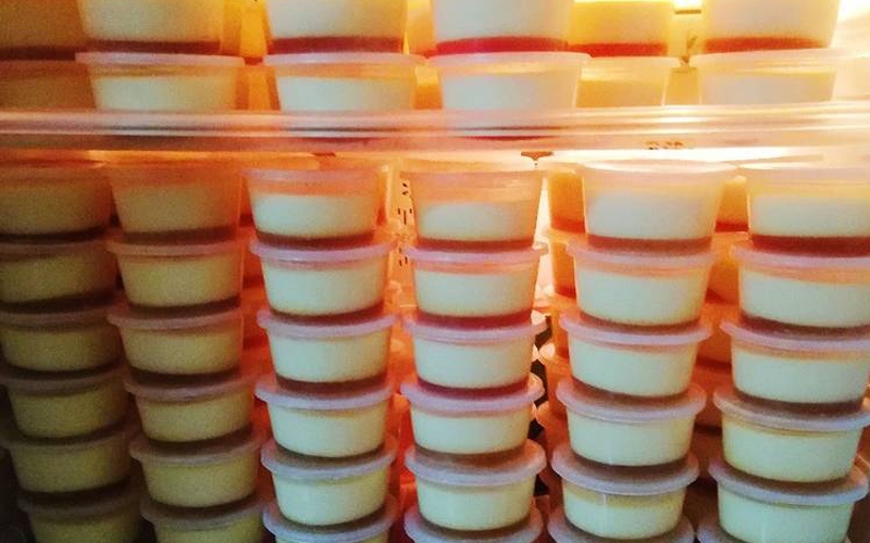 Bánh flan bảo quản trong ngăn mát