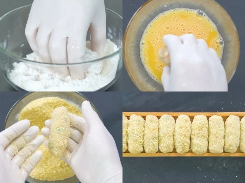 Nặn bột cho bánh gà phô mai cay