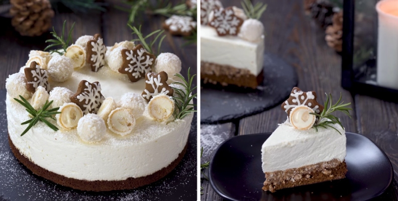 Thành phẩm bánh kem dừa giáng sinh