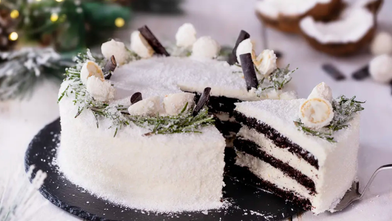 Cách làm bánh kem dừa giáng sinh tại nhà